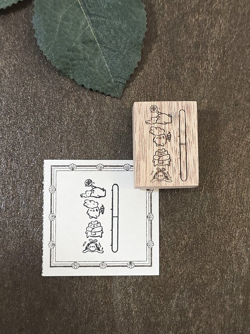 注意印章 - 便条纸/标签贴 - 木头 咖啡色