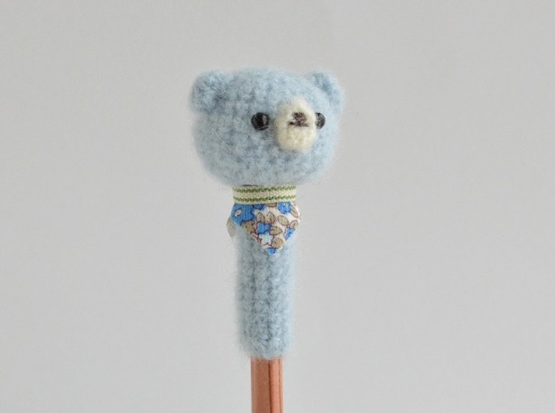 【订制商品】铅笔帽 浅蓝色小熊 - 铅笔/自动铅笔 - 棉．麻 蓝色