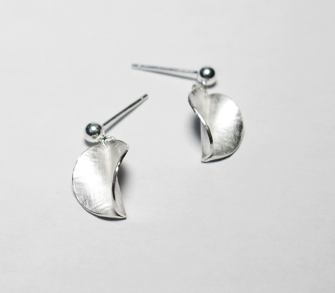 季节系列│秋叶纯银耳环 | Silver·Handmade - 耳环/耳夹 - 纯银 银色