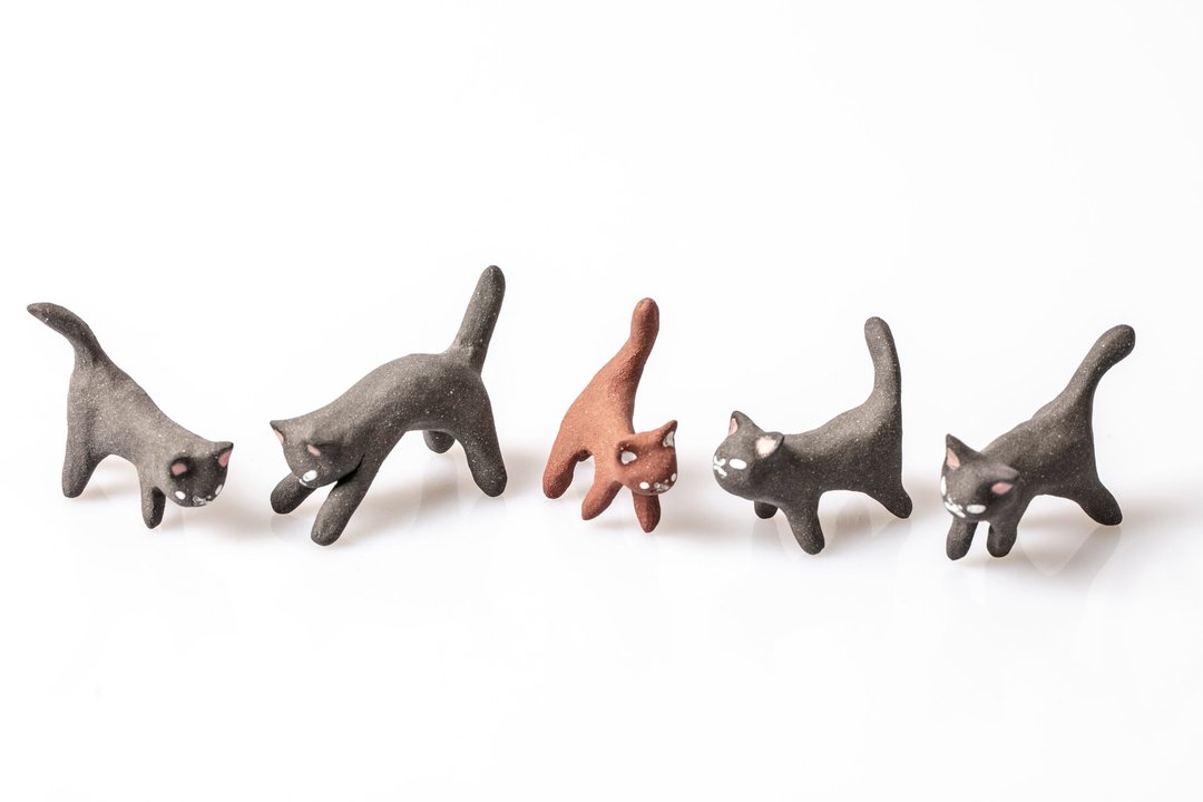 黑猫系列—猫生百态 - 摆饰 - 陶 黑色