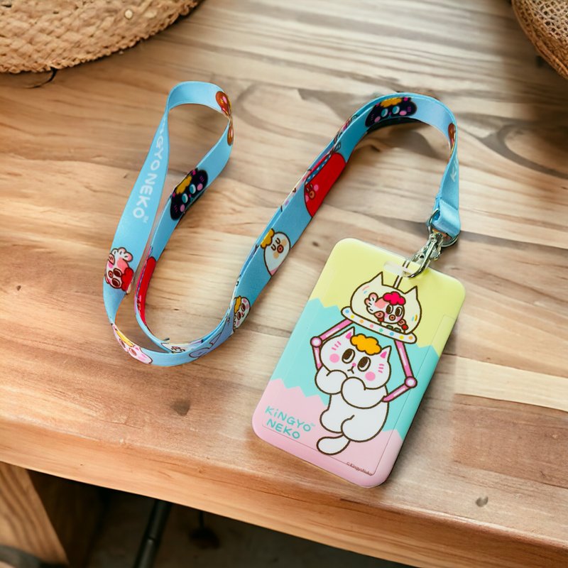 Kingnekosan Kiyo UFO夹夹乐滑盖证件夹 - 含挂绳 - 证件套/卡套 - 塑料 蓝色