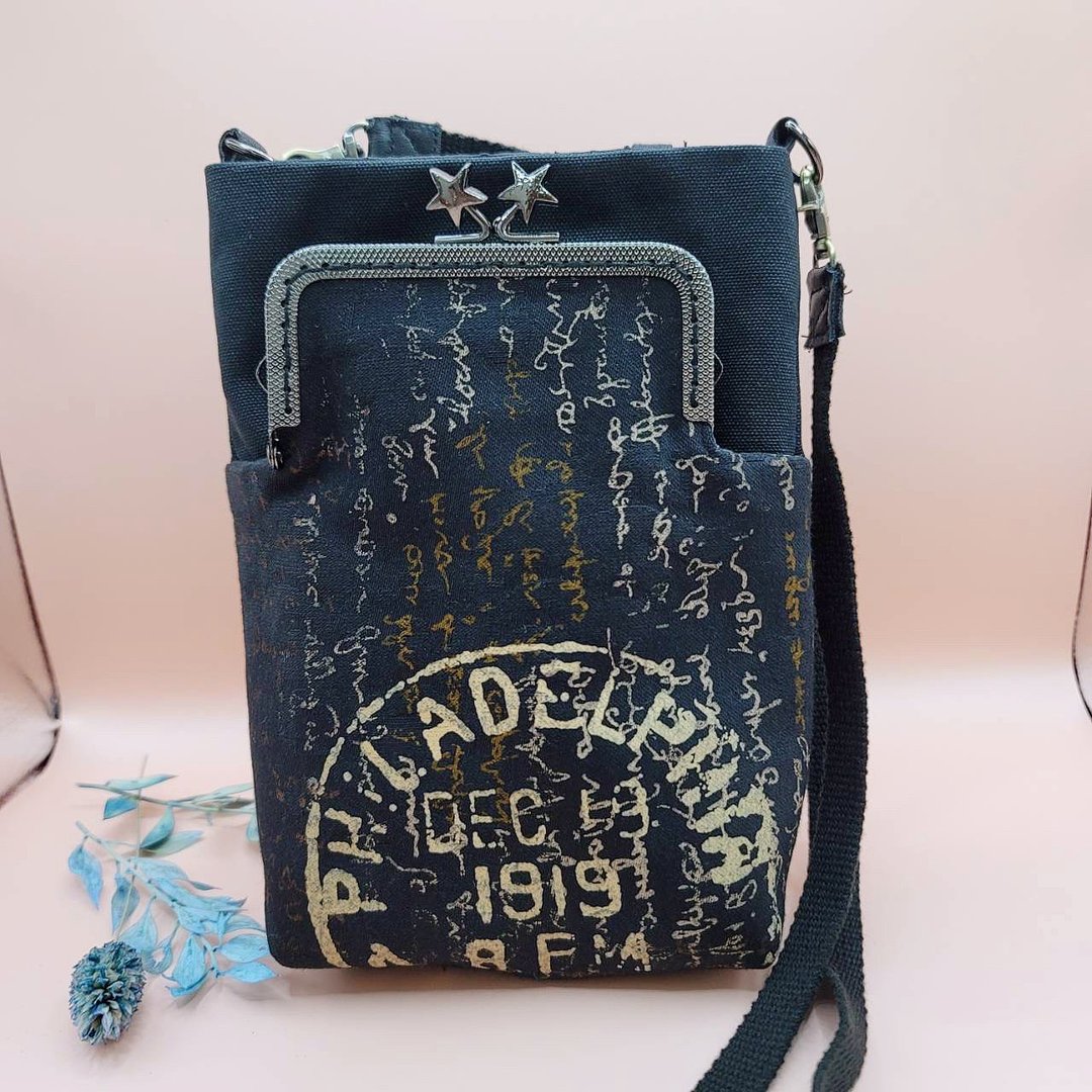 三隔层万用口金包 旅行用随身包 斜背包 手机包 护照包 - 侧背包/斜挎包 - 其他材质 黑色