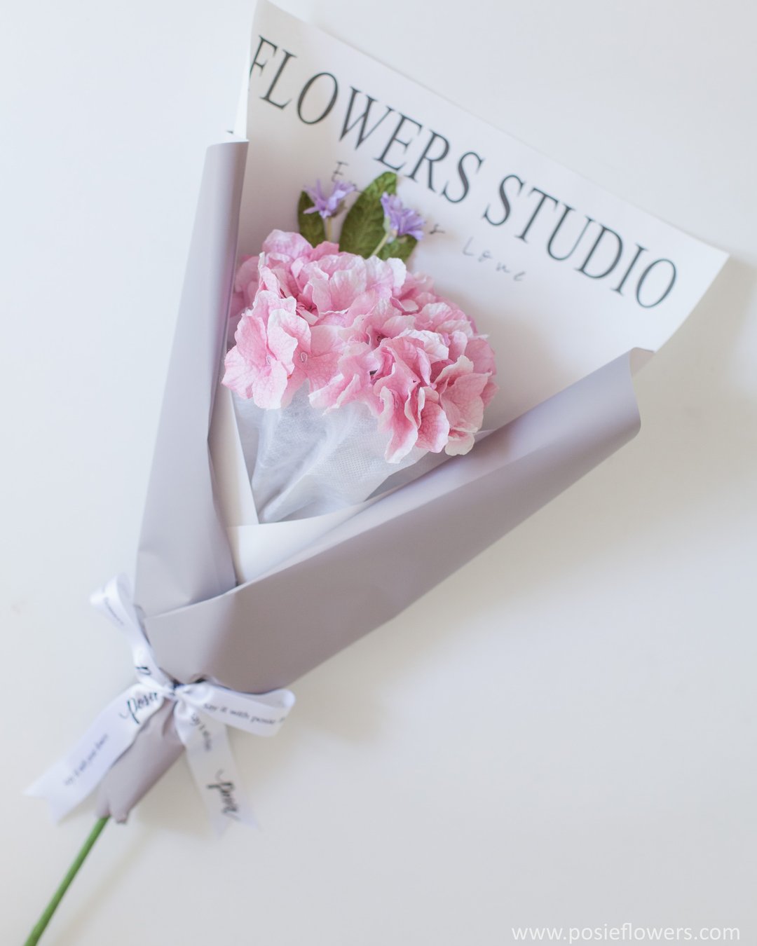 Paper Single PINK HYDRANGEA  mini Bouquet | Aroma Handmade Gift - 香薰/精油/线香 - 纸 粉红色