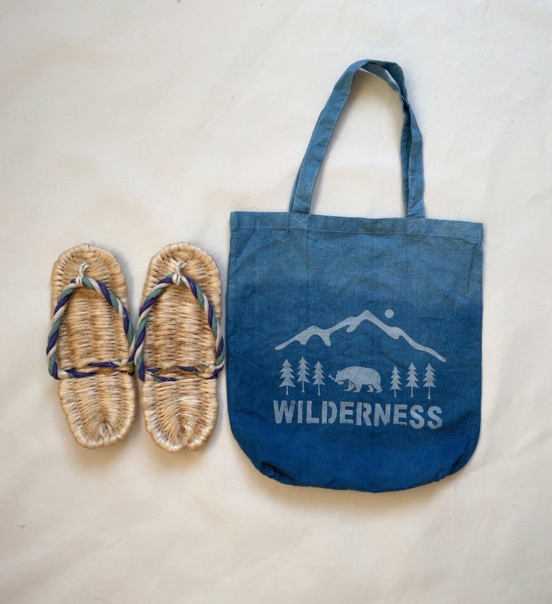 日本制 Hemp 草履 Zouri 棉质托特包 蓝染渐层染色包 - 女款休闲鞋 - 棉．麻 蓝色