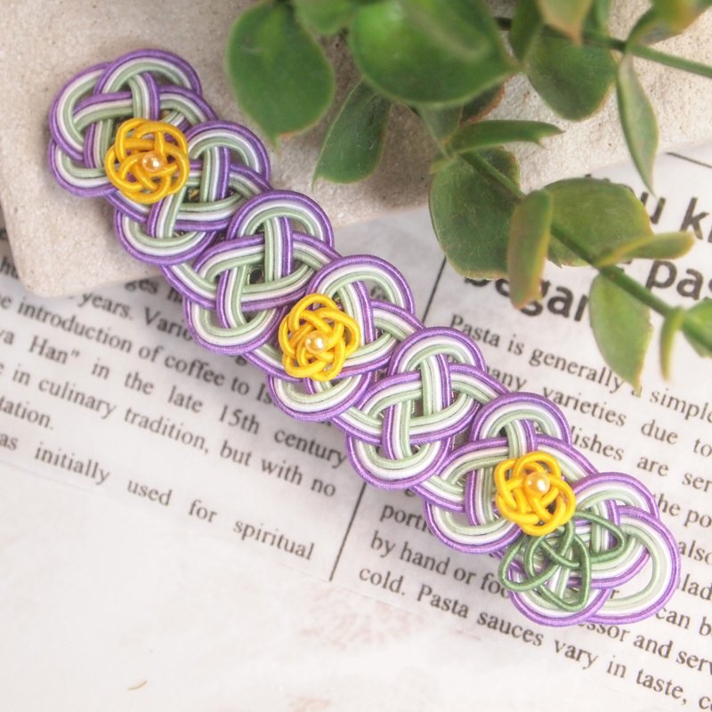 【发夹】日本传统水引花饰 | 简约優雅手工发夹 - 发饰 - 纸 紫色