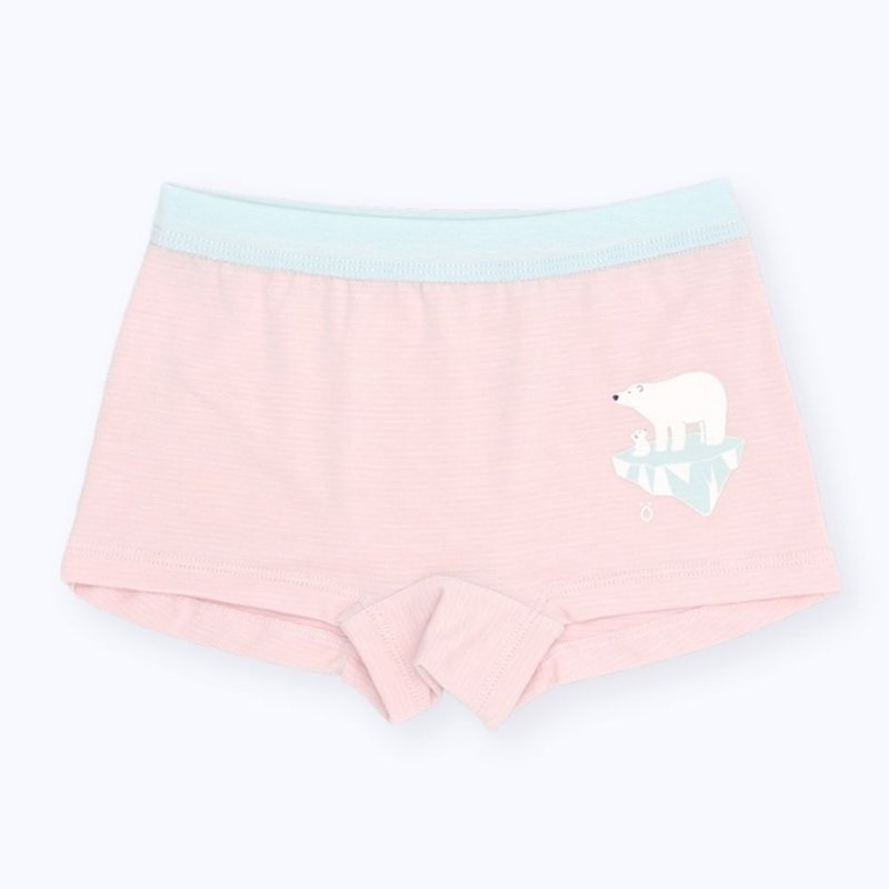女童四角内裤-冰尖上的北极熊 - 童装上衣 - 棉．麻 粉红色