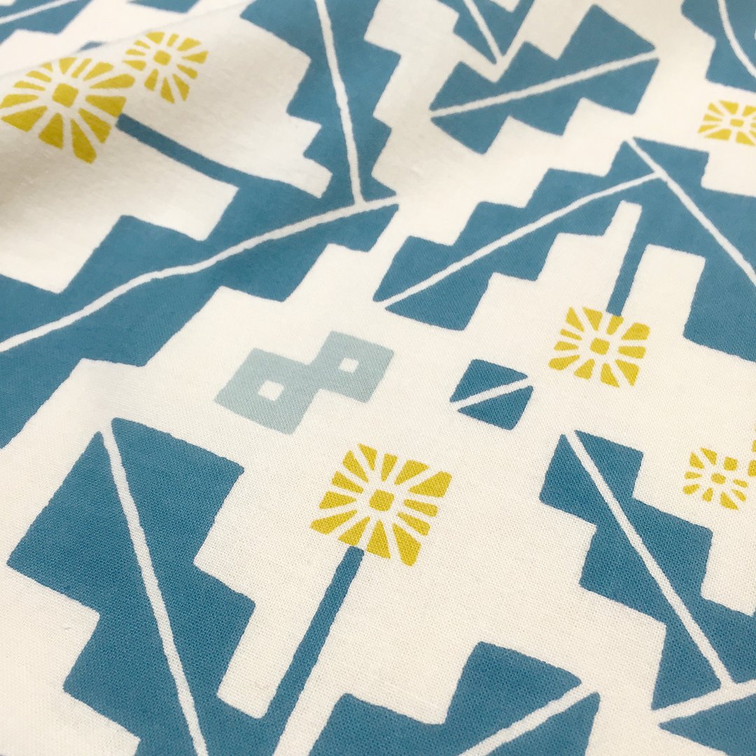 Cotton fabric thin dandelions - 编织/刺绣/羊毛毡/裁缝 - 棉．麻 蓝色