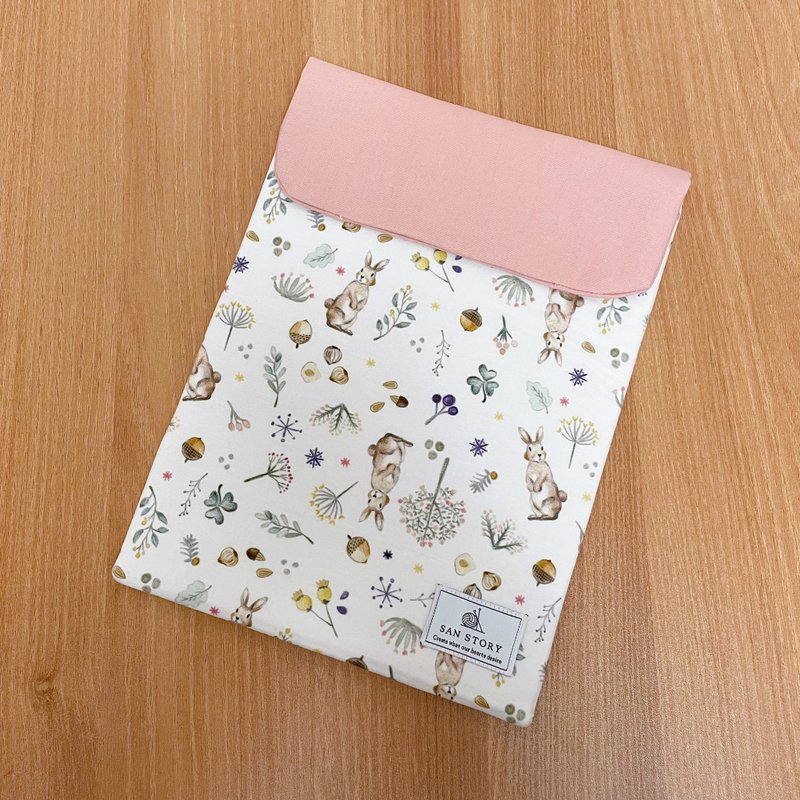 森林小兔 iPad / Macbook / Switch 保护套 收纳包 - 平板/电脑保护壳 - 棉．麻 粉红色