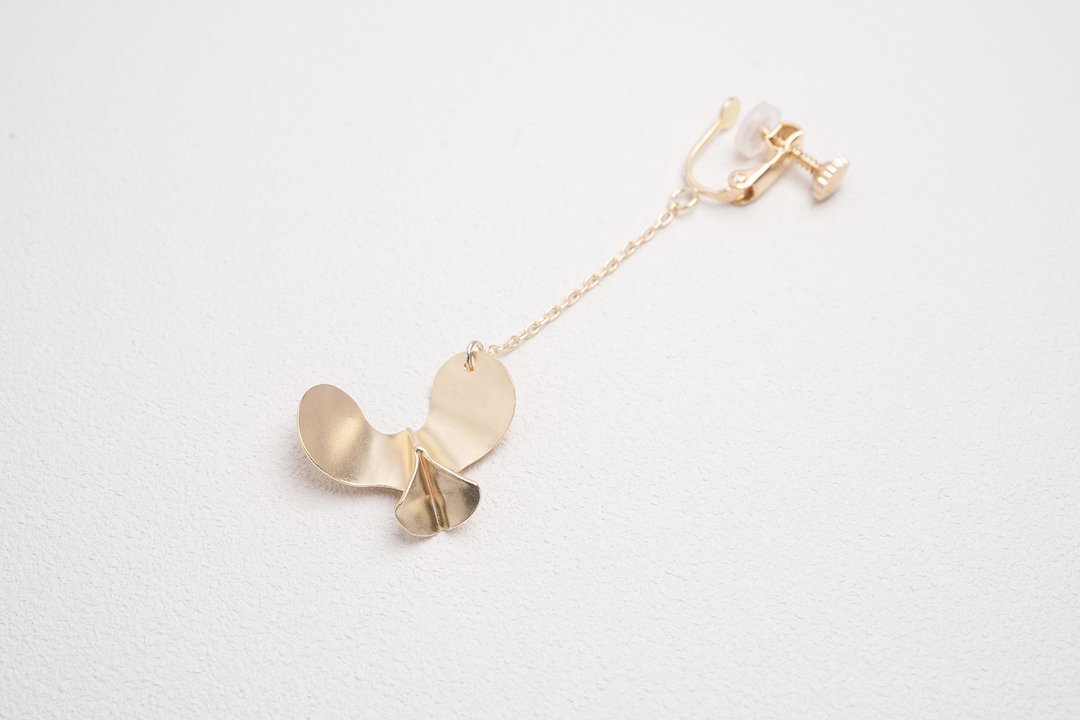 【惊蛰系列】黄铜耳夹 Brass Earrings - 耳环/耳夹 - 铜/黄铜 