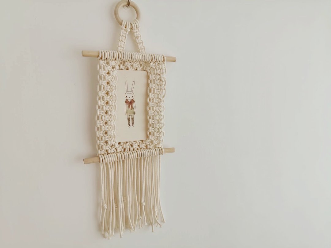 手作编织相架-Macrame Photo frame 。1人成团 - 编织/羊毛毡/布艺 - 棉 