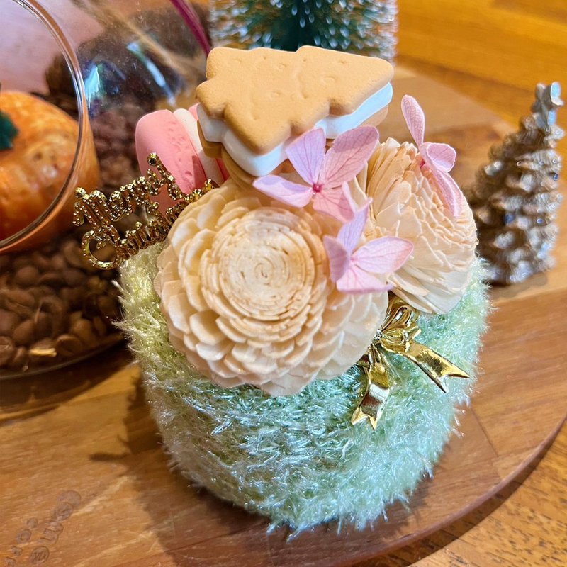 || X'mas || VERNITA-G  扩香蛋糕花 ,字卡可替换英文生日快乐 - 干燥花/捧花 - 植物．花 绿色