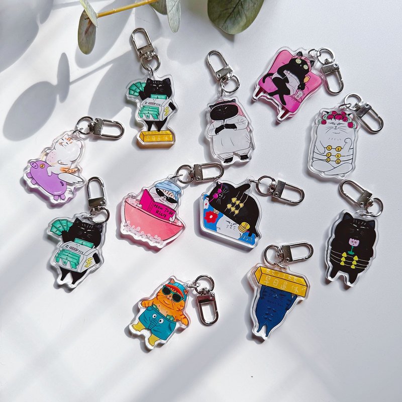 蛋定猫猫 压克力钥匙圈- 共28款 - 钥匙链/钥匙包 - 塑料 透明