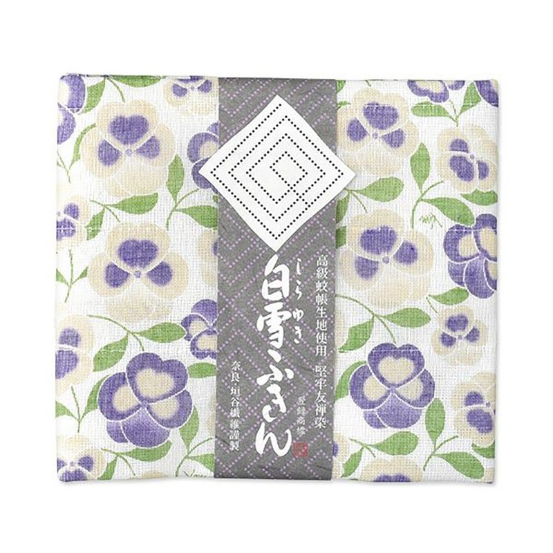 京友禅染万用巾 / 三色堇米白色 - 餐垫/桌巾 - 棉 白色