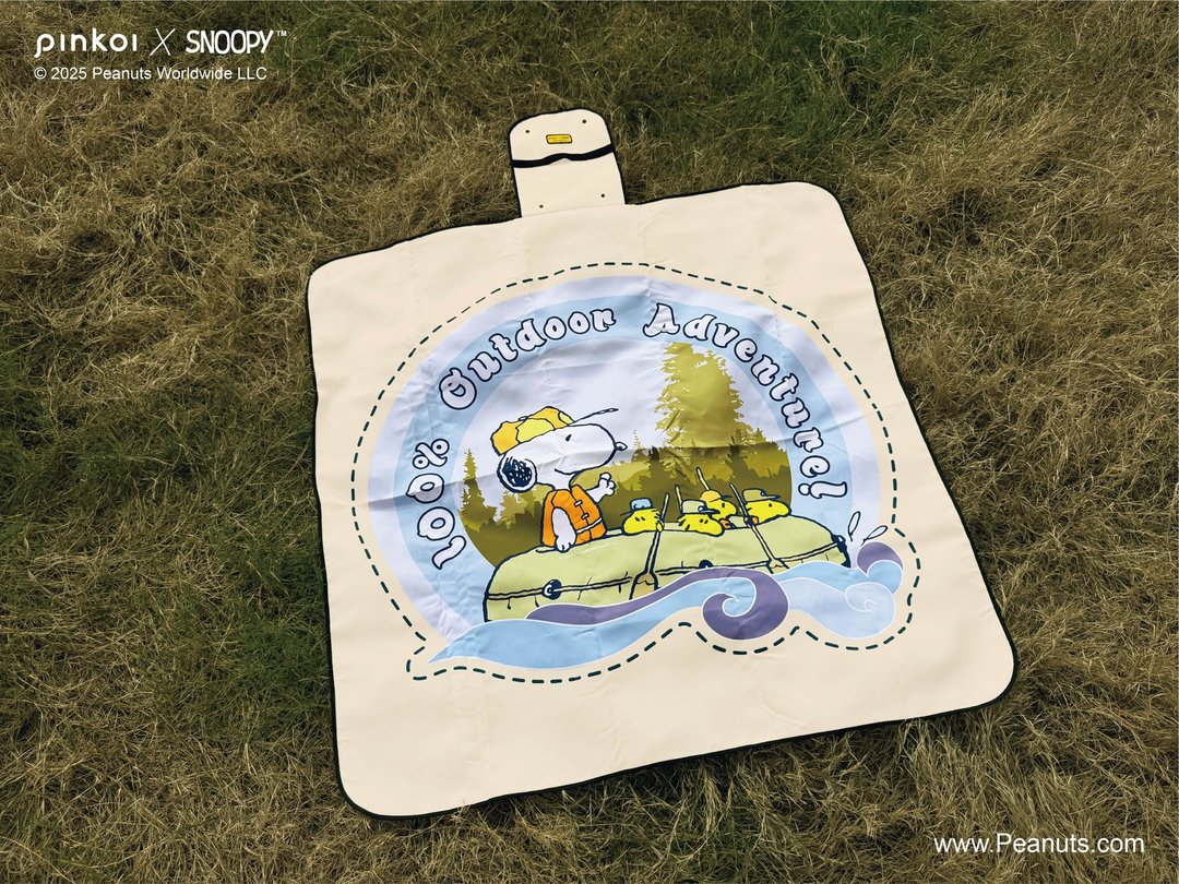 【Pinkoi x SNOOPY】野餐垫 史努比 轻量化 泛舟小队 - 野餐垫 - 聚酯纤维 卡其色