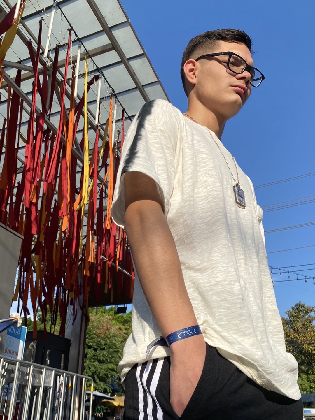 Men's hipster style t-shirt - 男装上衣/T 恤 - 棉．麻 白色