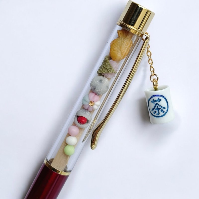 迷你日式点心 ( 和菓子 ) 圆珠笔 - 圆珠笔/中性笔 - 粘土 白色