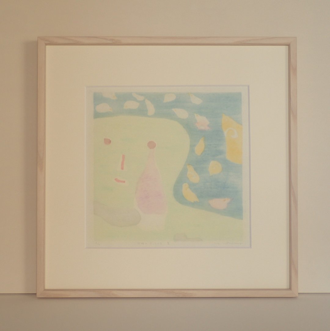 Water-based woodblock print [Summer coming at the same time] Sheet only Summer color Awa Japanese paper - 海报/装饰画/版画 - 纸 蓝色