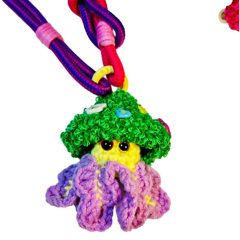 PEEKOME 水母造型编织钥匙圈 (日本国内限定贩售) - 钥匙链/钥匙包 - 棉．麻 多色