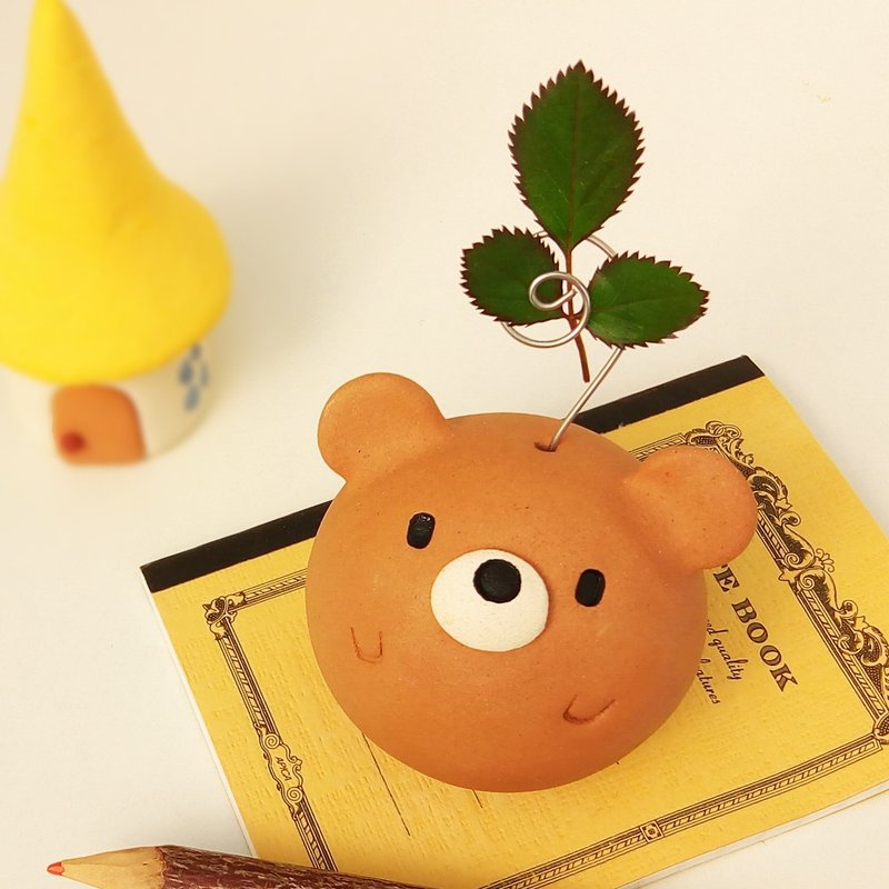 Bear Bear's Note Holder - 摆饰 - 陶 咖啡色