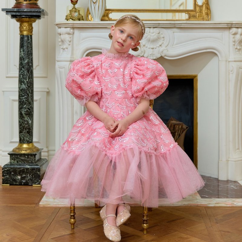 仙女光泽洋装 - 玫瑰粉 - 童装礼服/连衣裙 - 其他材质 