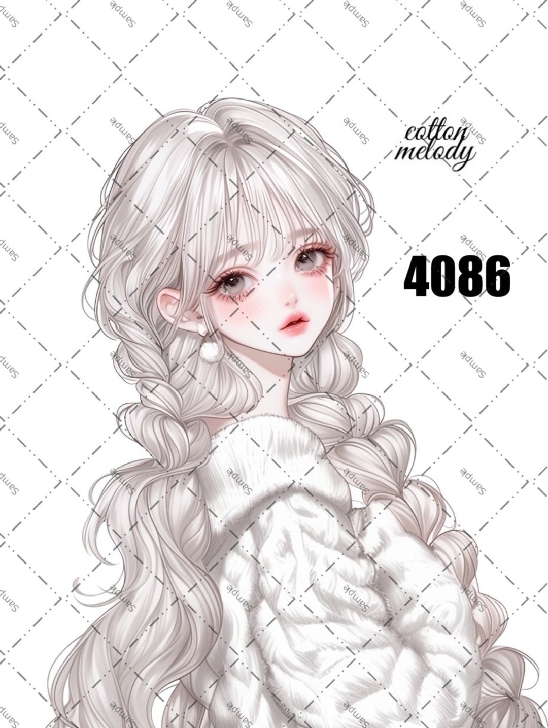 original sticker no.4086 人物贴纸 原创贴纸 原创人物贴纸 装饰贴纸 cotton melody - 贴纸 - 纸 