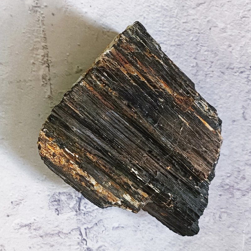 AC05  黑碧玺原石带共生 - 摆饰 - 水晶 