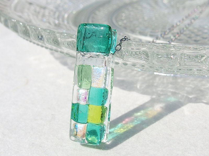 极光玻璃 (极光【迷你】【翡翠色】) 链坠项链【可更改为香氛坠饰】【预约订制】 - 项链 - 玻璃 绿色