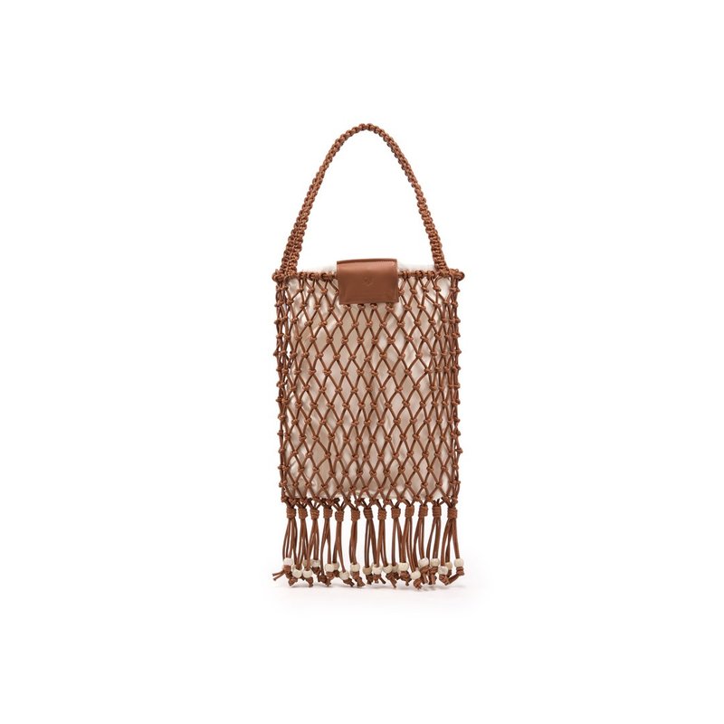 The Solace Tote 玉米基 素皮革 编织包 侧背包 手拿包 棕色 - 侧背包/斜挎包 - 人造皮革 咖啡色