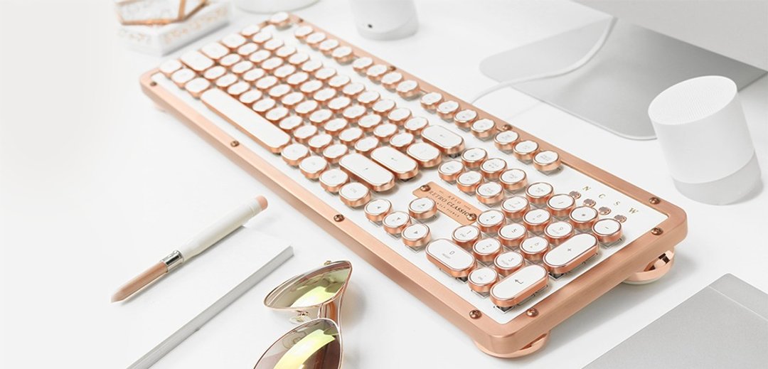 AZIO RETRO CLASSIC POSH 牛皮打字机键盘 (USB有线版) - 电脑配件 - 其他金属 