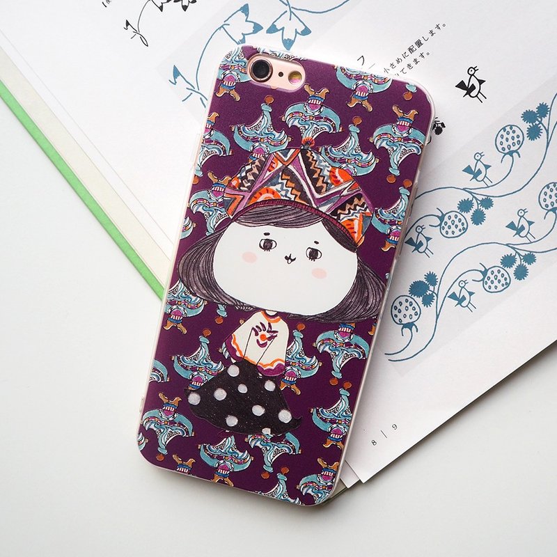 沙粒粒小姐全包耐摔软壳保护套/插画设计原创手机壳/iphone7 - 手机壳/手机套 - 塑料 紫色