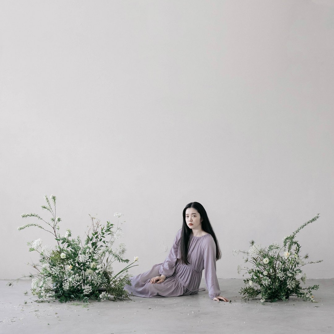 印象淡紫绑结洋装 - 洋装/连衣裙 - 棉 紫色