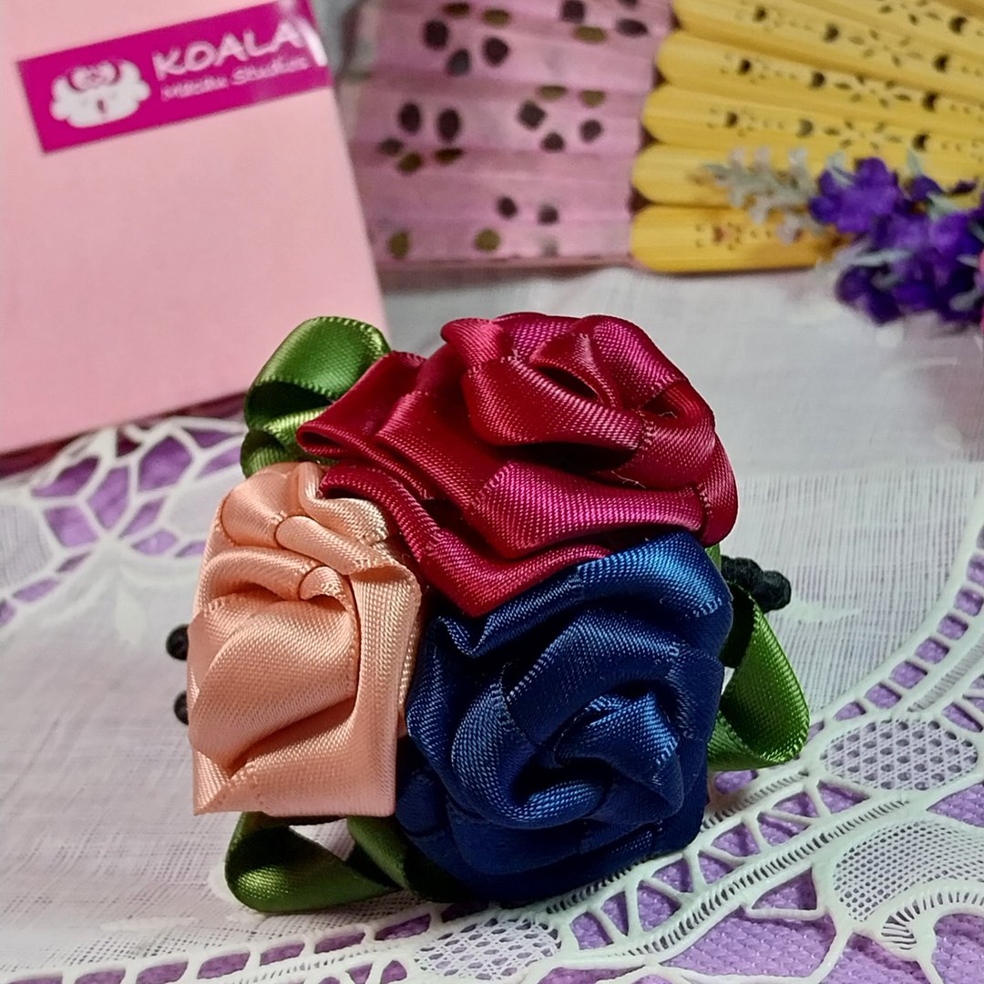 森林系列手工饰品玫瑰花朵发圈 - 发带/发箍 - 其他材质 