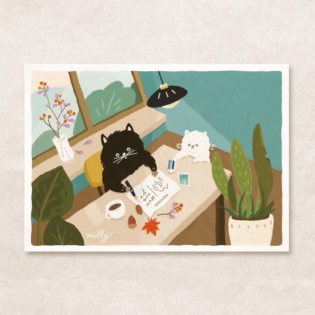 postcard-林间散步回来的午后 - 卡片/明信片 - 纸 绿色