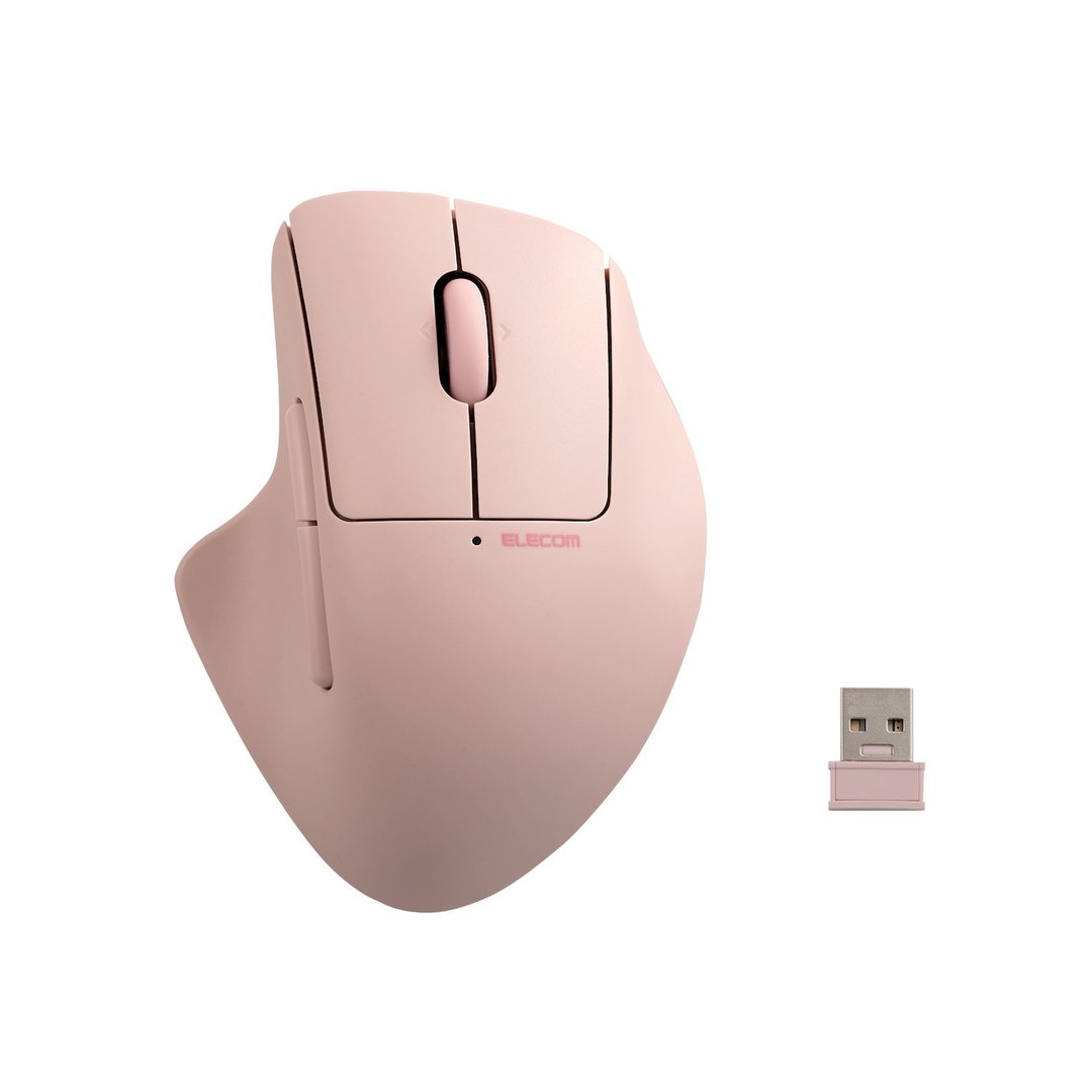 ELECOM Shellpha 静音双模人体工学 5 键鼠标-粉 S - 电脑配件 - 其他材质 粉红色