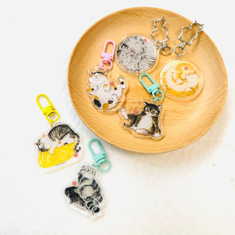 猫猫水晶胶匙 - 钥匙链/钥匙包 - 塑料 多色