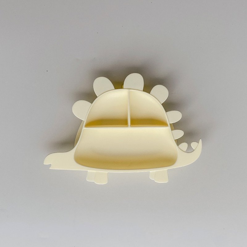 Besovida I 恐龙全硅胶学习餐盘－剑龙 (淡柠黄) - 盘子/餐盘/盘架 - 硅胶 黄色