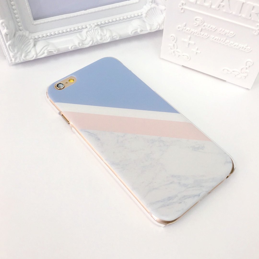 香港原创设计 玫瑰粉晶 宁静粉蓝 大理石 iPhone &amp; Samsung手机壳 - 手机壳/手机套 - 塑料 