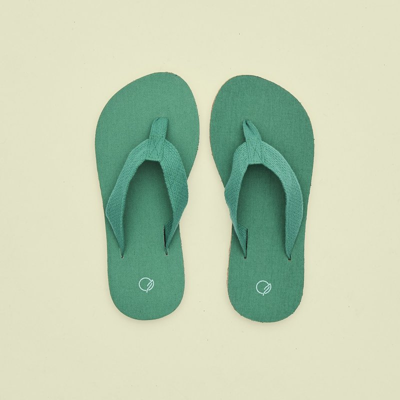 【小拖】全天然拖鞋 - 夹脚 - 绿 - 拖鞋 - 软木/水松木 绿色