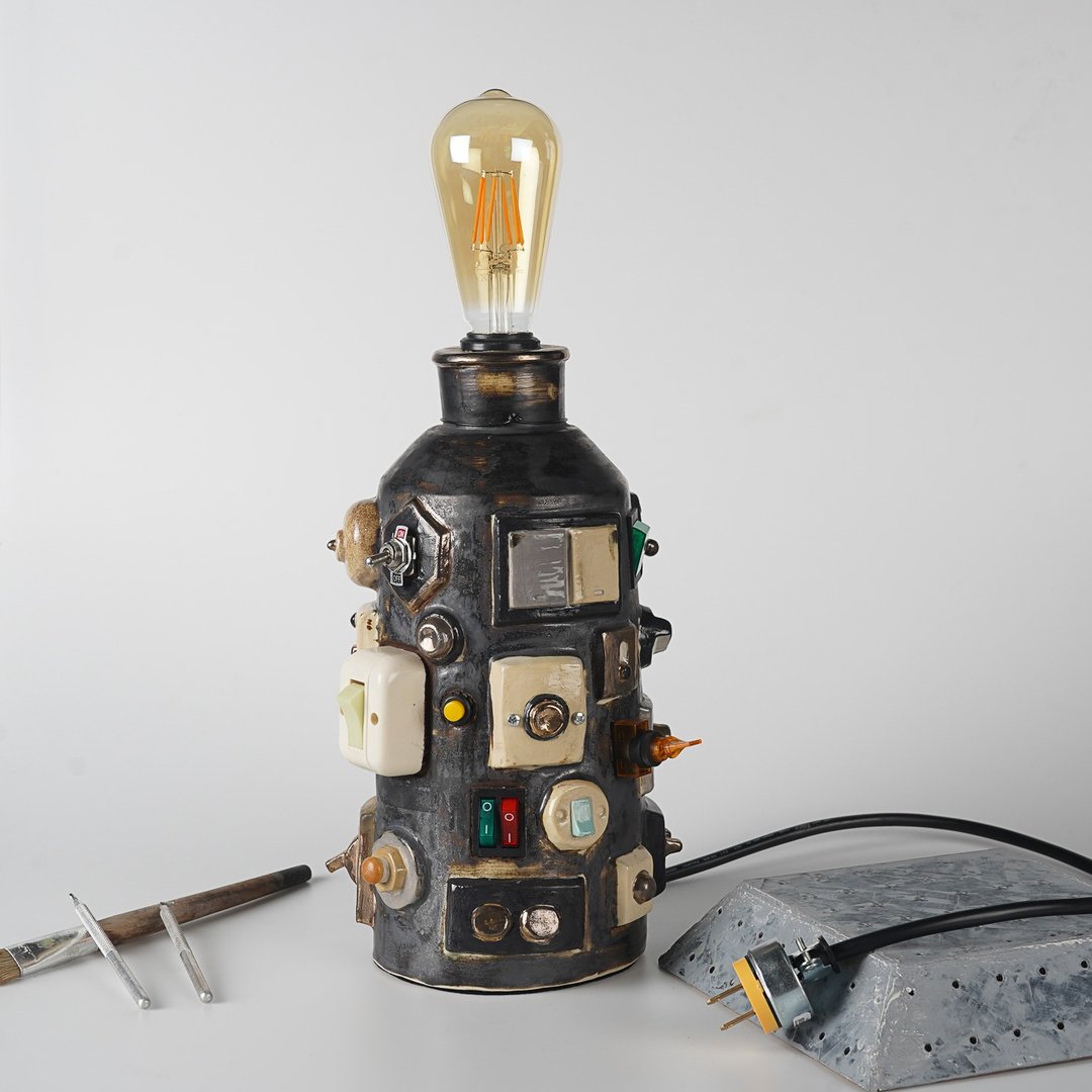 Crazy Electric - Lighting// Ceramic Lamp - 灯具/灯饰 - 陶 黑色