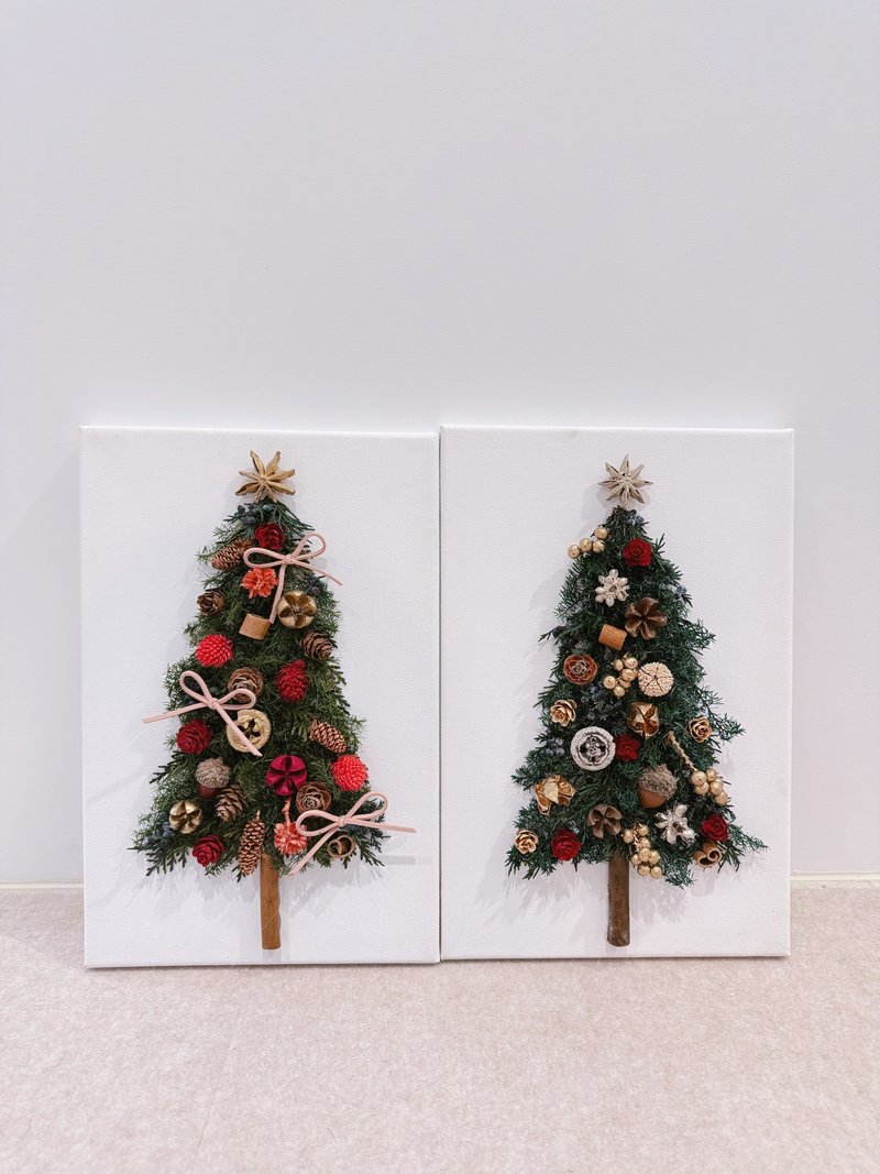 圣诞限定 圣诞树永生花画布/圣诞布置/交换礼物/疗愈挂画 - 摆饰 - 植物．花 