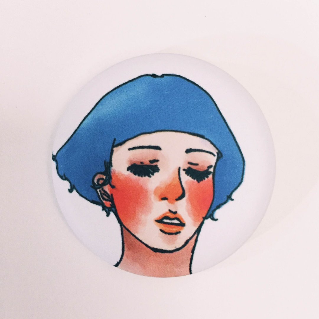 蘑菇女孩徽章 - 徽章/别针 - 塑料 