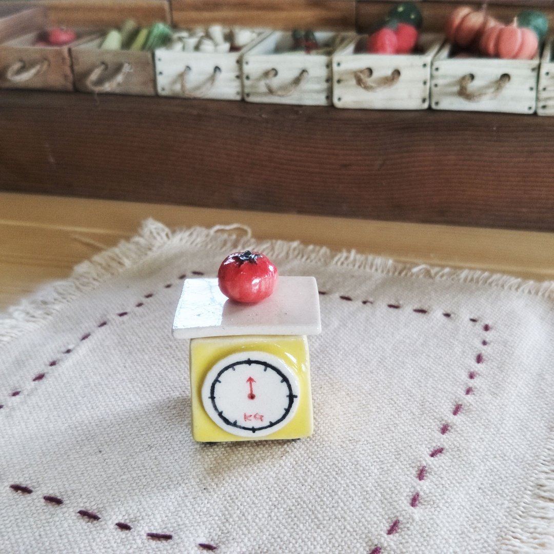迷你菜摊系列-小磅秤 - 摆饰 - 瓷 