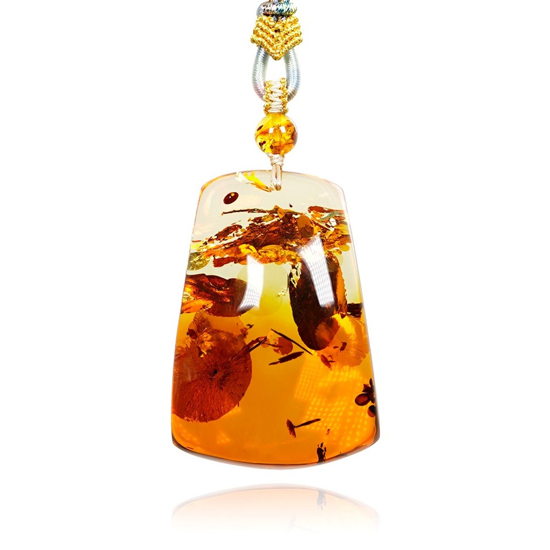 【正佳珠宝】蜜蜡琥珀 顶级高净水 平安无事牌 31.8g 蜜蜡琥珀 - 项链 - 半宝石 多色