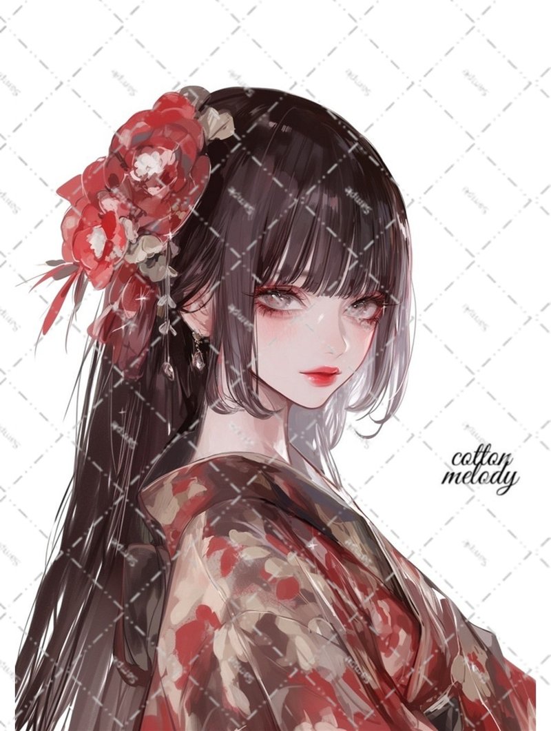 original sticker no.6173 人物贴纸 原创贴纸 女孩贴纸 原创人物贴纸 - 贴纸 - 纸 
