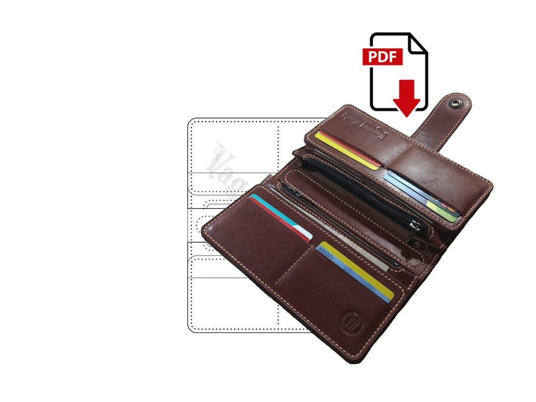 PDF 版型。皮革长夹/手拿包。DIY - 手工艺教程/工具书 - 其他材质 