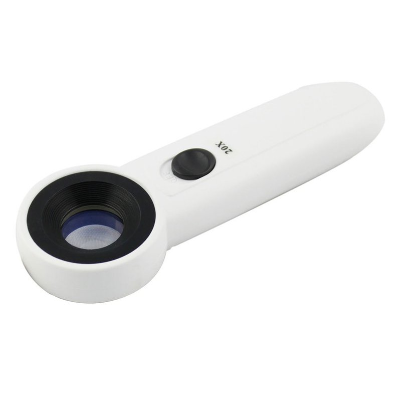 12x/20mm LED手持型消色差高倍放大镜【N406】 - 其他书写用品 - 玻璃 白色