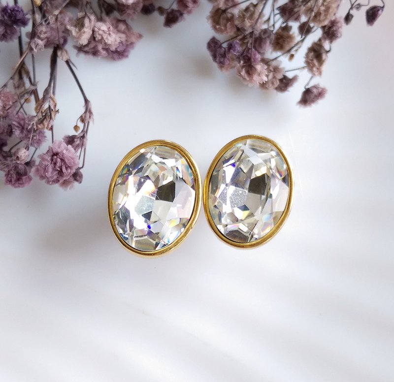 【西洋古董饰品 】MONET 金属镀金 摩登都会 简约 针式耳环 - 耳环/耳夹 - 其他金属 金色