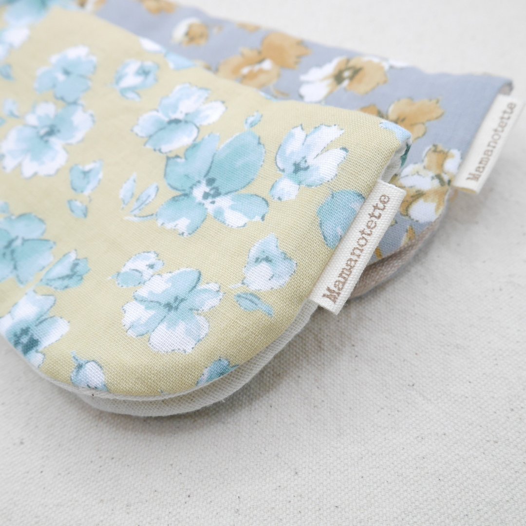 蓬松柔软手帕 / 双色花卉 - Two-Tone Flower - / L 尺寸・20×20cm Fuwamoko 纱布手帕 - 手帕/方巾 - 棉 多色