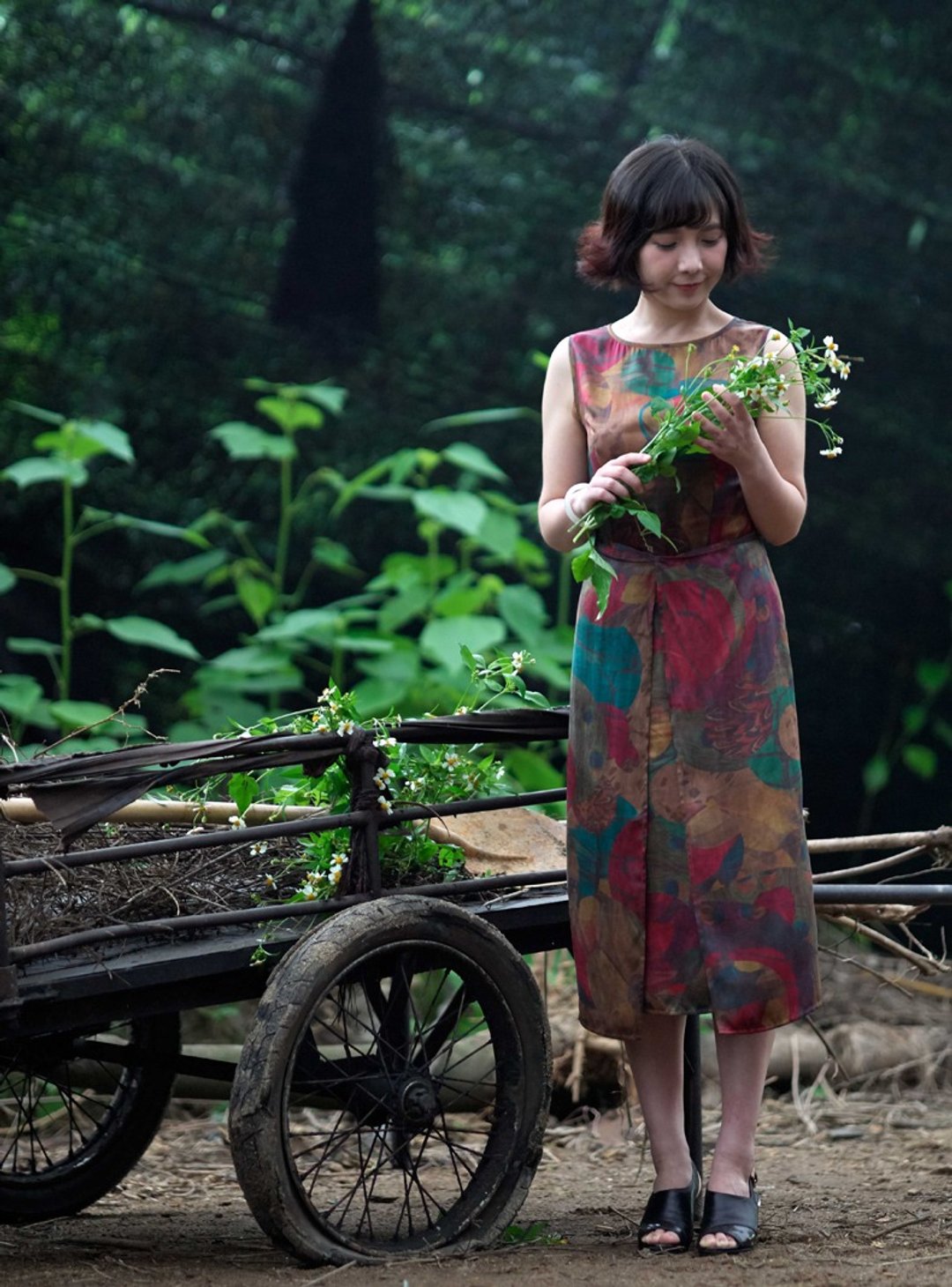 pin/品祥云纱香云纱女士连衣裙 开花的山谷 - 裙子 - 丝．绢 