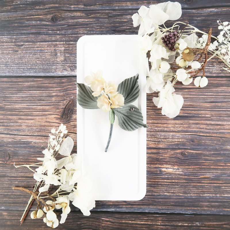 Corsage.| Corsage | Flower brooch | Beige.. - 胸花/手腕花 - 棉．麻 卡其色
